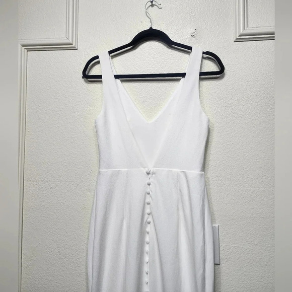 Lulus Into Your Heart White Button Back Mermaid Maxi Dress M Wedding Bride - Picture 10 of 15